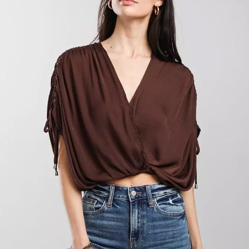 Free People Rachel Silky Crop Top Size Large
